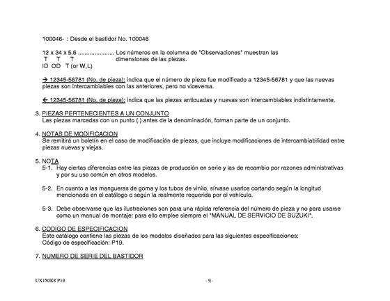 UX150 Catalog preface