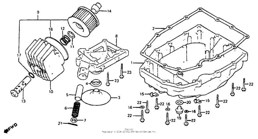 Oil filter + oil pan