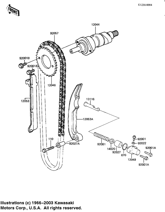 Camshaft/chain/tensioner