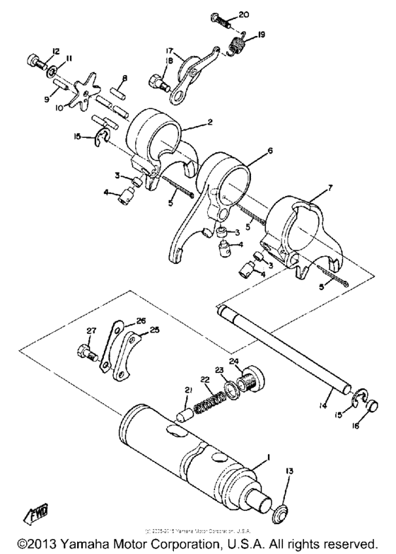 Shift cam-fork