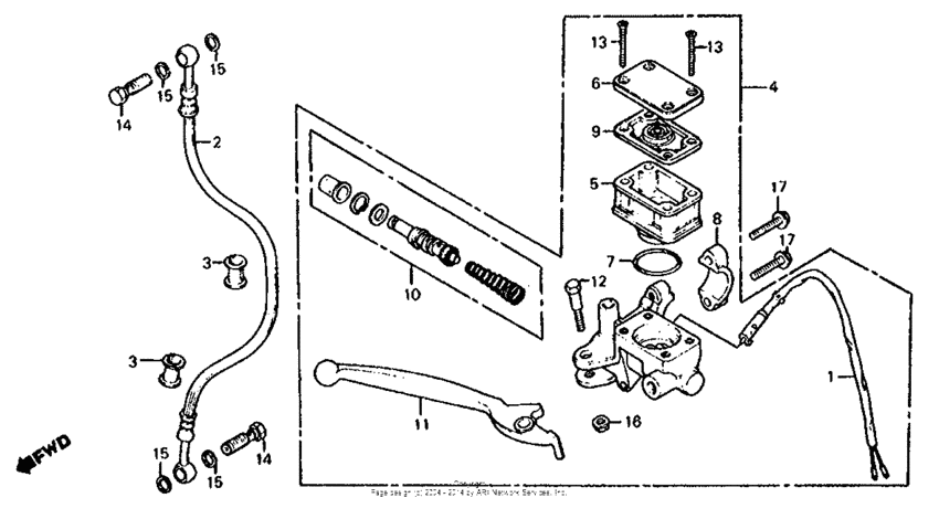Front brake master + cylinder