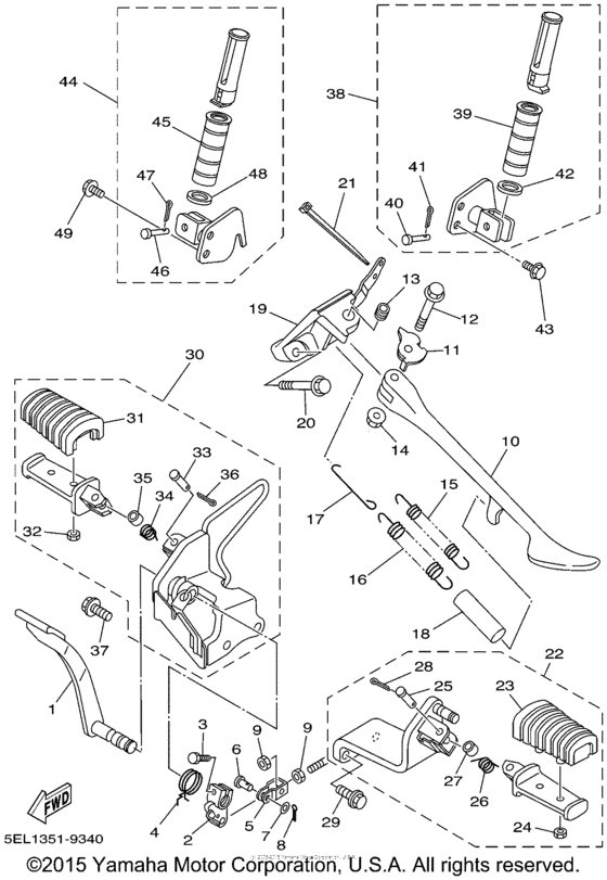 XVS1100L Подножки