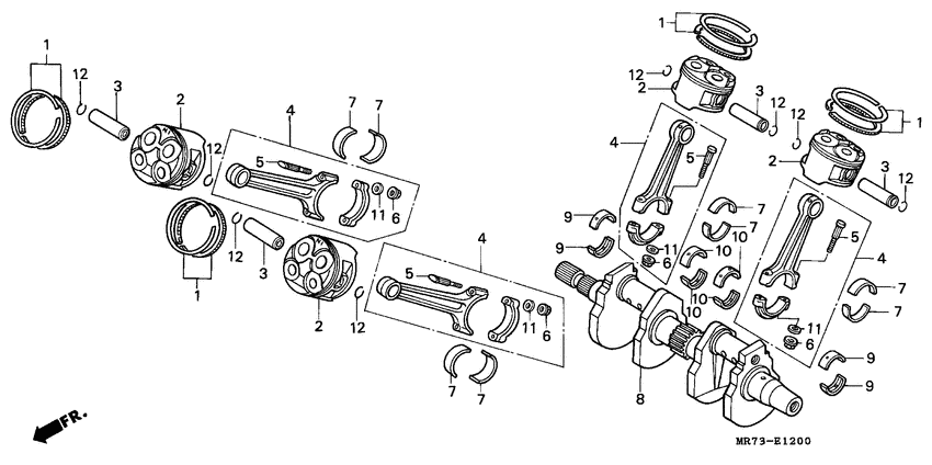 Crankshaft/piston