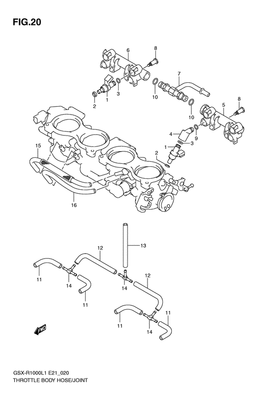Throttle body hose/joint