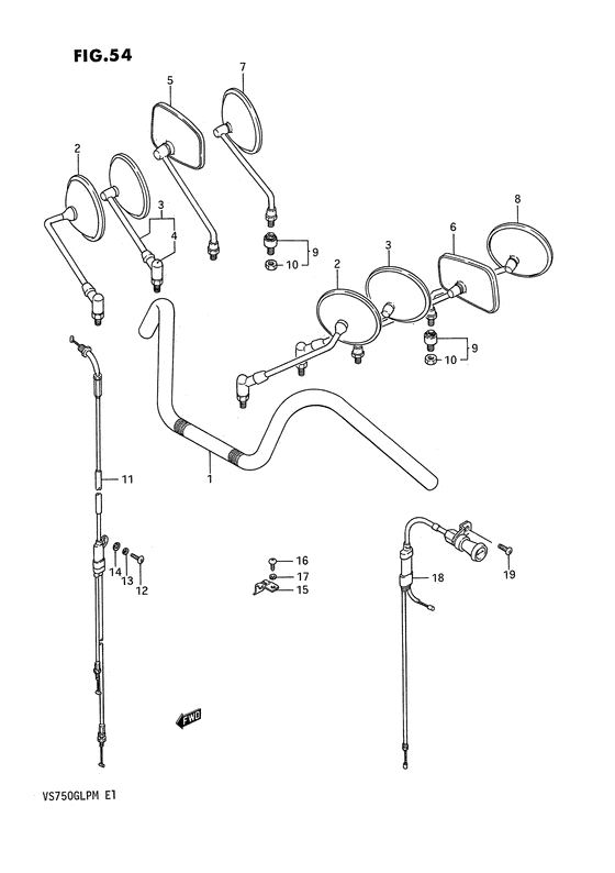 Handlebar - control cable