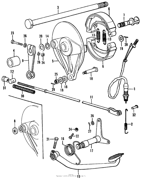 Rear brake pedal + panel