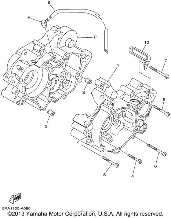 YZ85P Картер двигателя