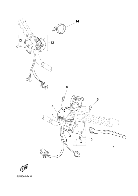 BT1100 Handle switch & lever