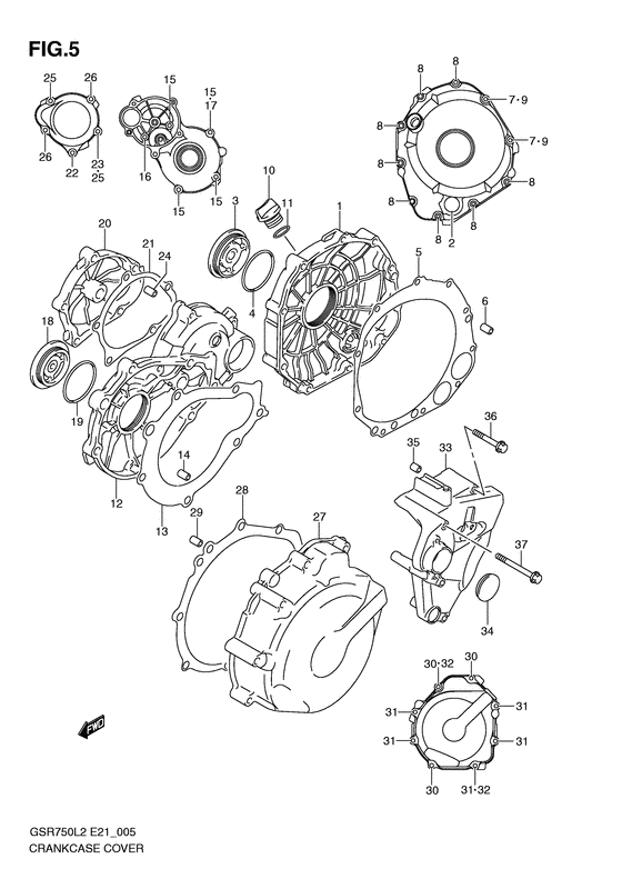 Crankcase cover ass`y  (v