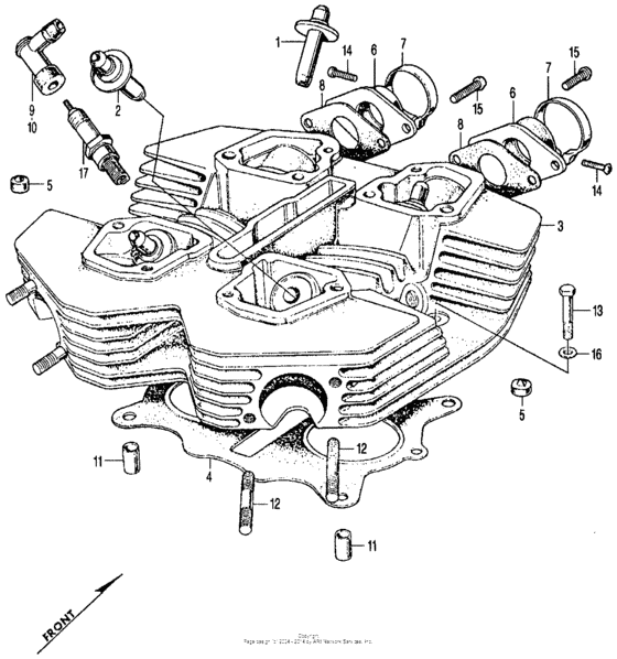 Cylinder head + spark plug