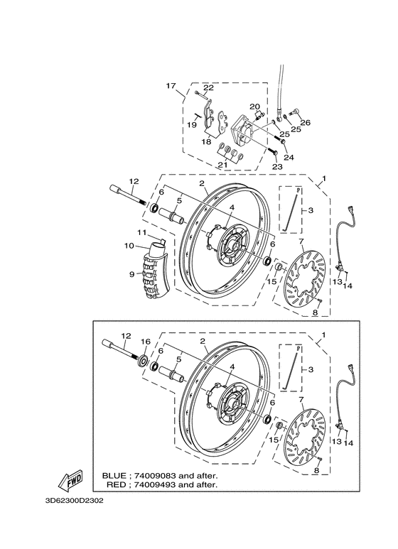 Front wheel & brake system