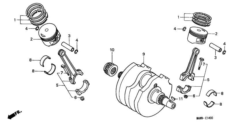 Crankshaft/piston