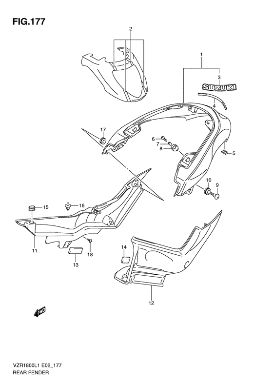 VZR1800 Заднее крыло