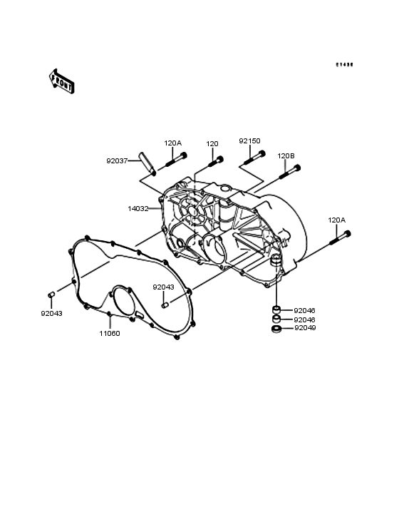 VN400 Right engine cover