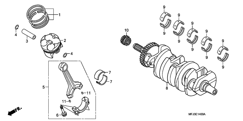 Crankshaft/piston