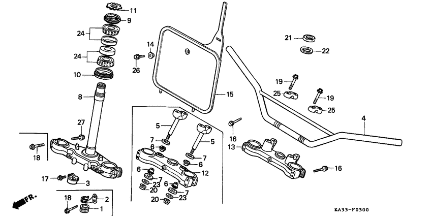 Handle pipe/top bridge/ steering stem