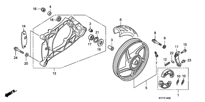 Rear wheel/swingarm