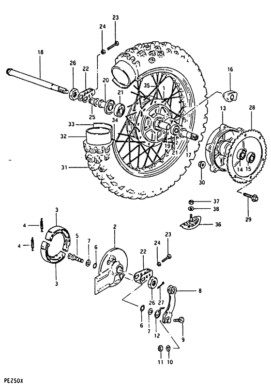 Rear wheel complete assy