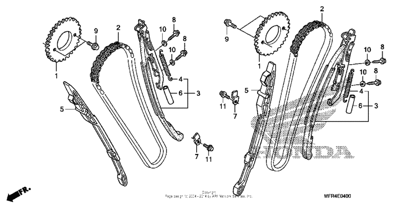 VT1300CX (ABS) Cam chain + tensioner