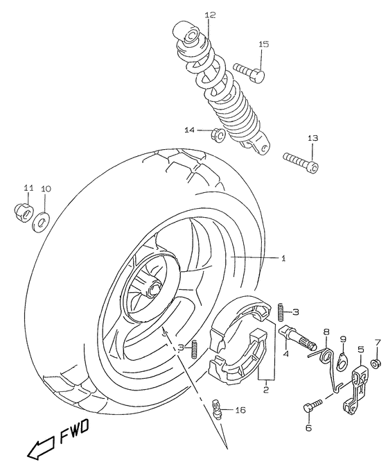 Rear wheel complete assy