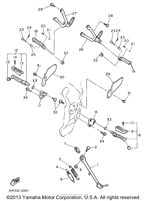 FZR600RBC Подножки
