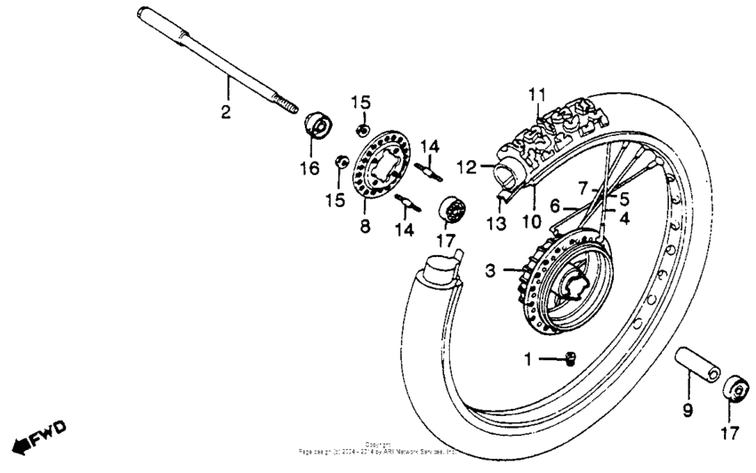 Xl500s front wheel 79-81