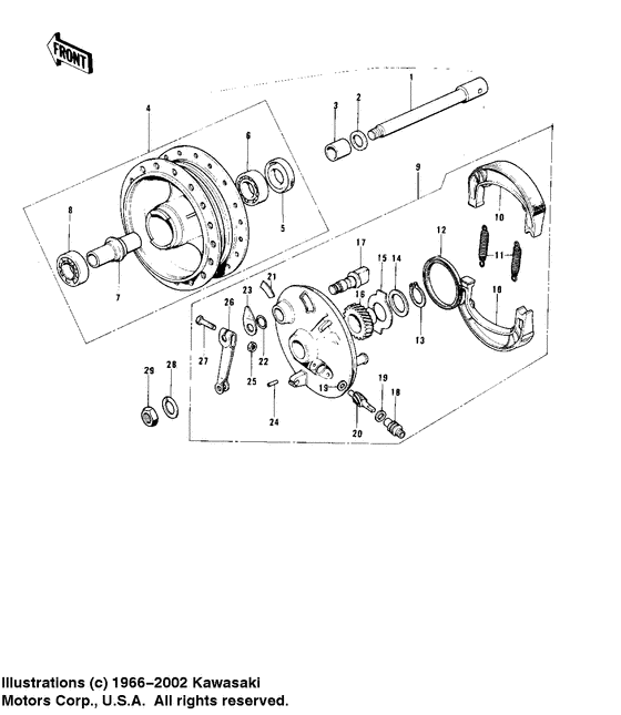 Front hub/brake