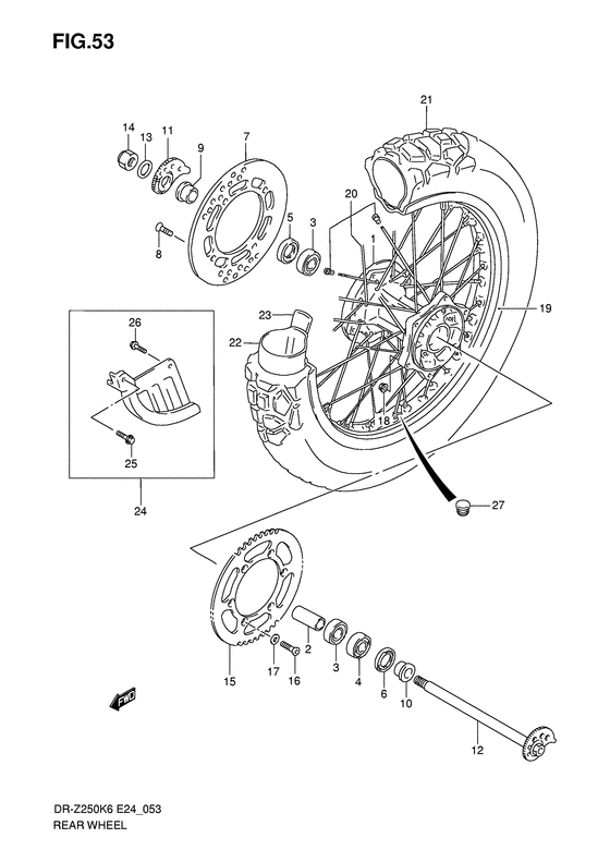 Rear wheel complete assy