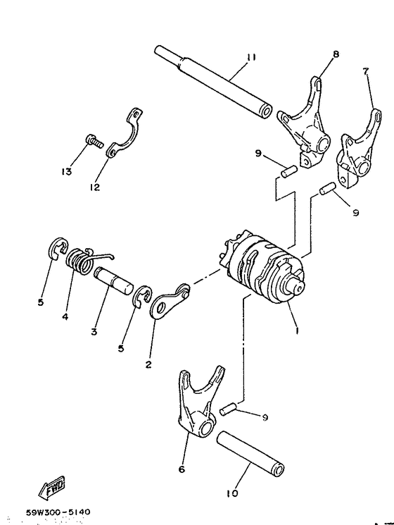 Shift cam. fork