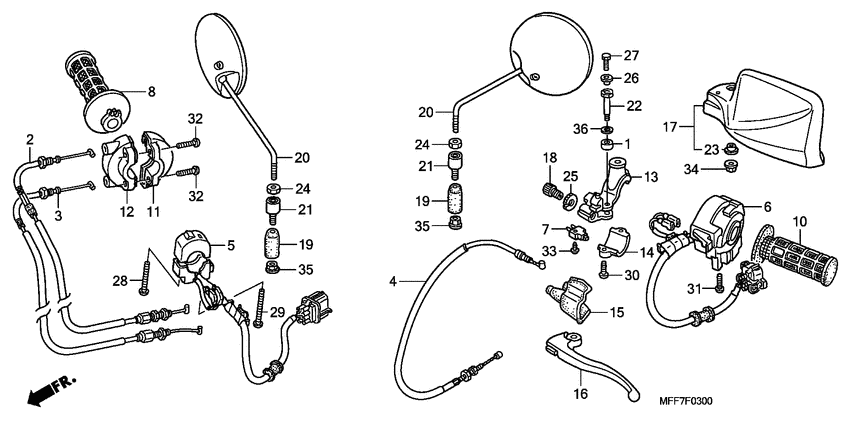 Handle lever/switch/cable