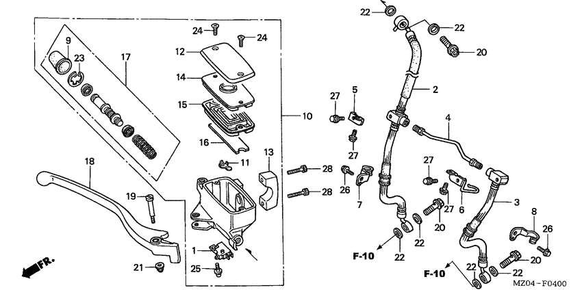 Fr. brake master cylinder