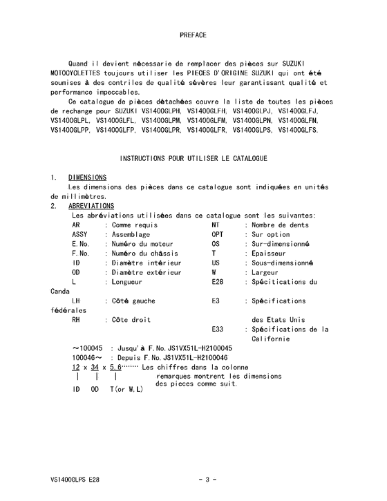 VS1400 Catalog preface