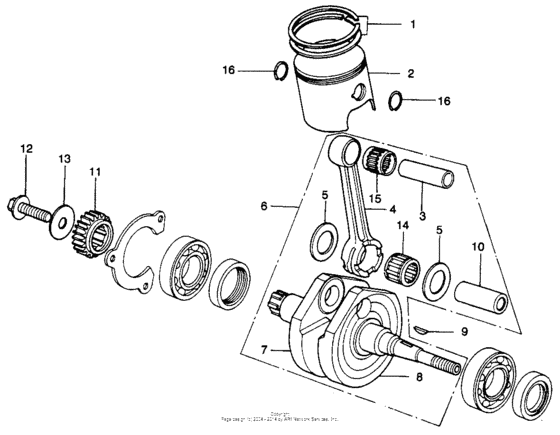 Piston + crankshaft
