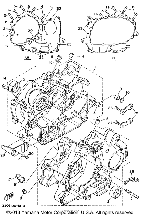 XV535SHC Картер двигателя