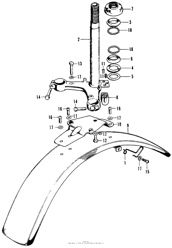 Steering stem + front fender