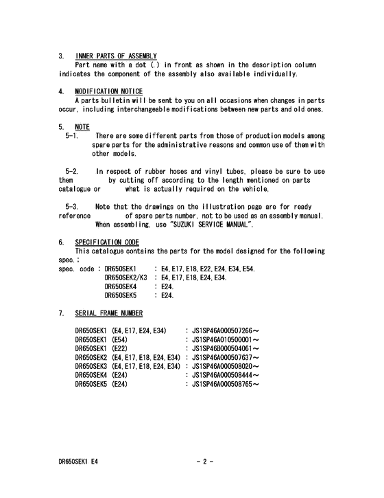 DR650 Catalog preface