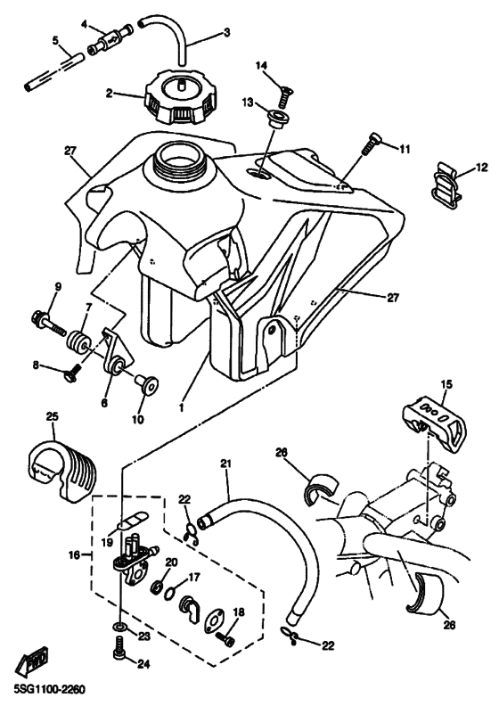 YZ250F Топливный бак
