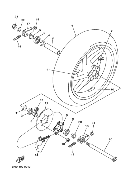 Rear wheel complete assy