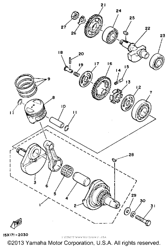Crankshaft-piston