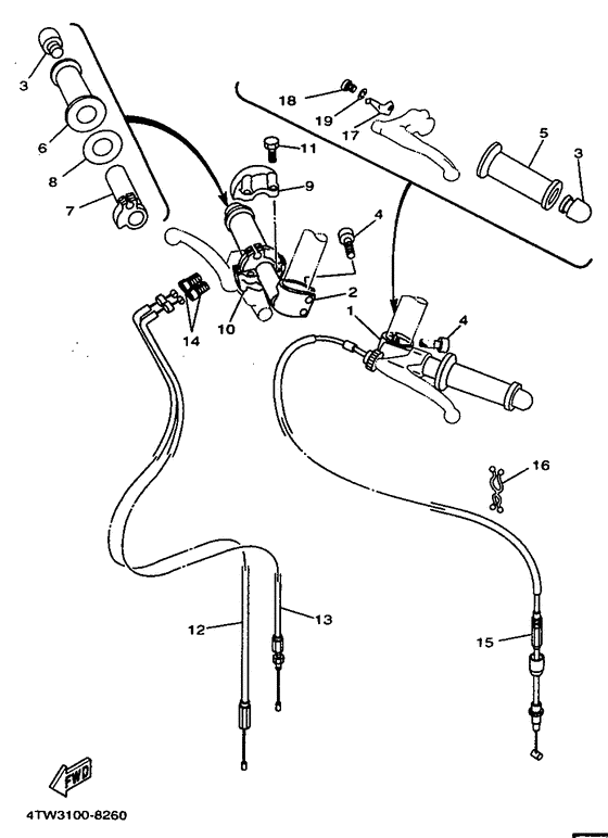 Steering handle. cable