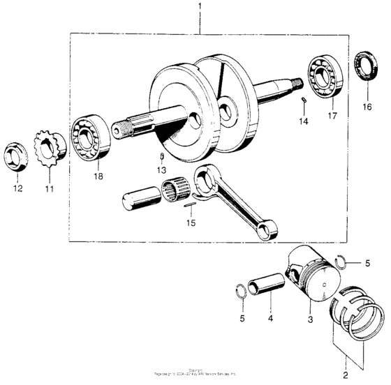 Piston + crankshaft