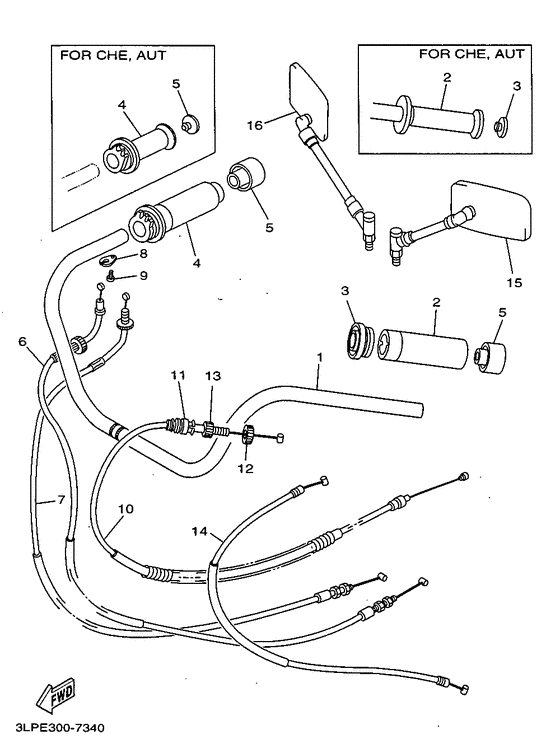 Steering handle. cable