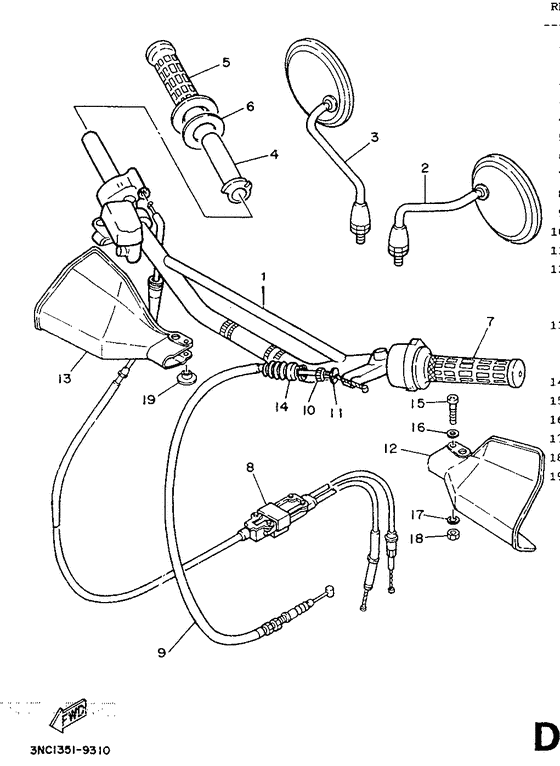 Steering handle. cable