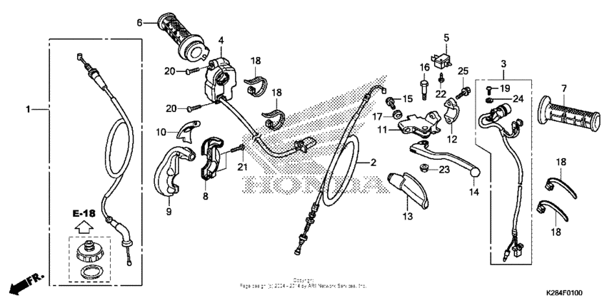 Handle lever + switch + cable