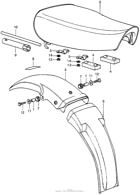 Seat + rear fender