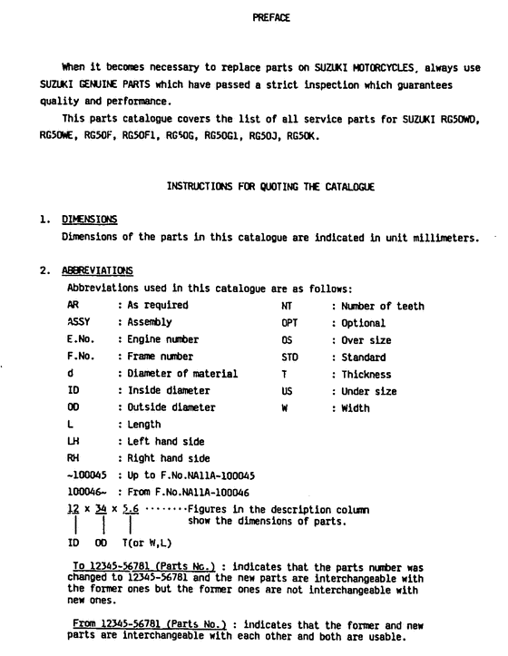 RG50 Catalog preface