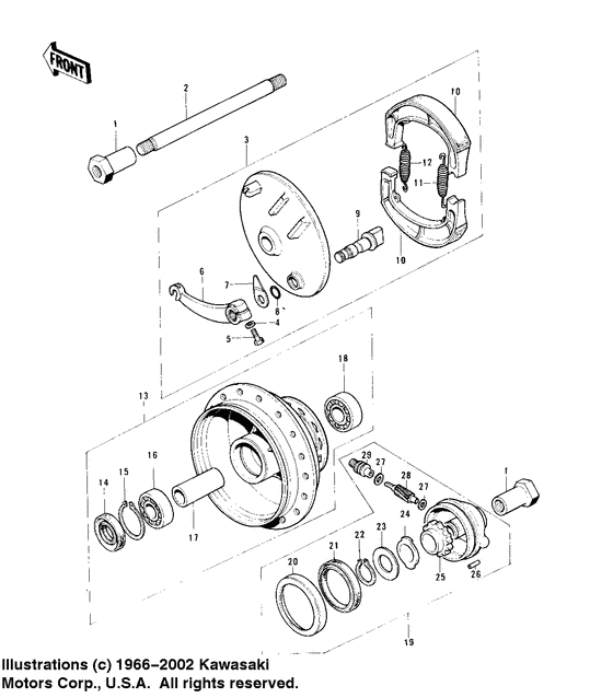 Front hub/brake