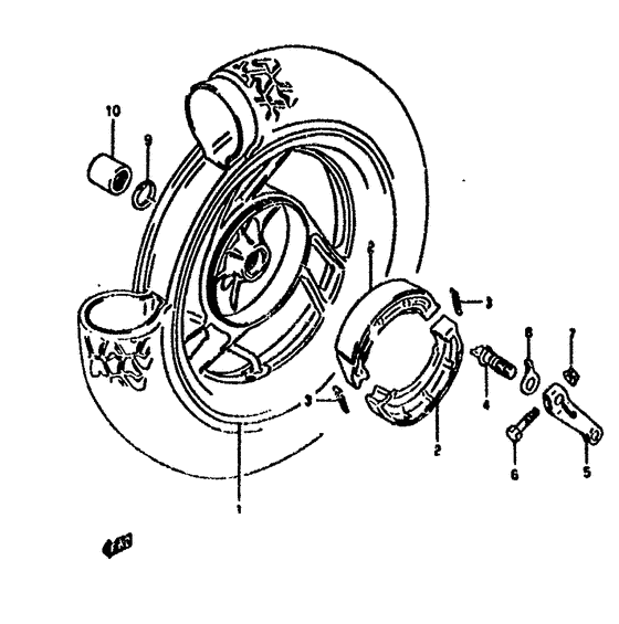 Rear wheel complete assy
