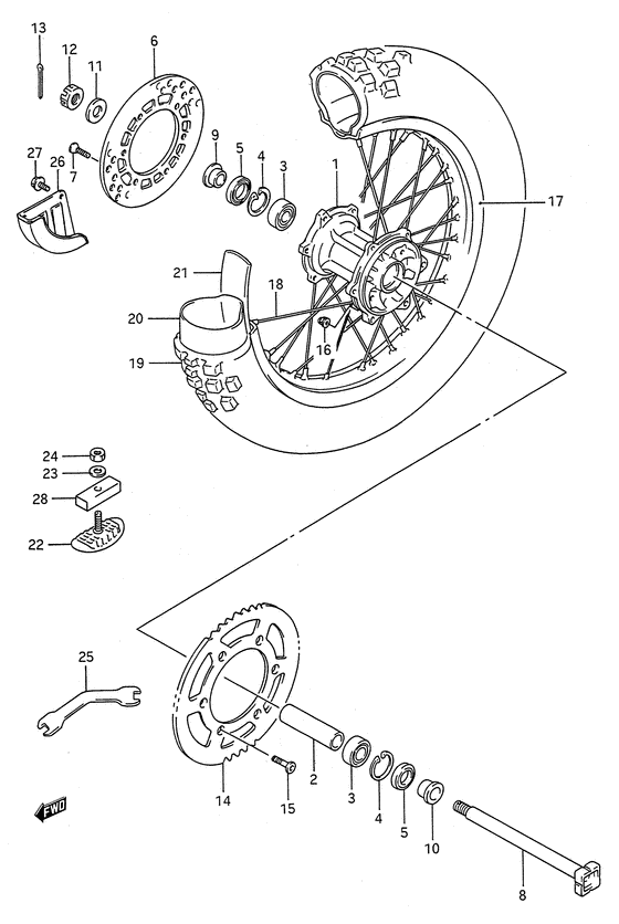 Rear wheel complete assy