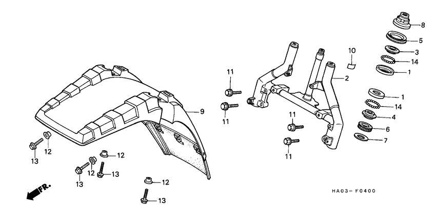 Steering stem/ front fender